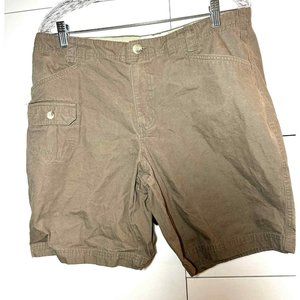 Columbia Womens Khaki Cotton Shorts 14 9" Inseam 100% Cotton Simple Basic
